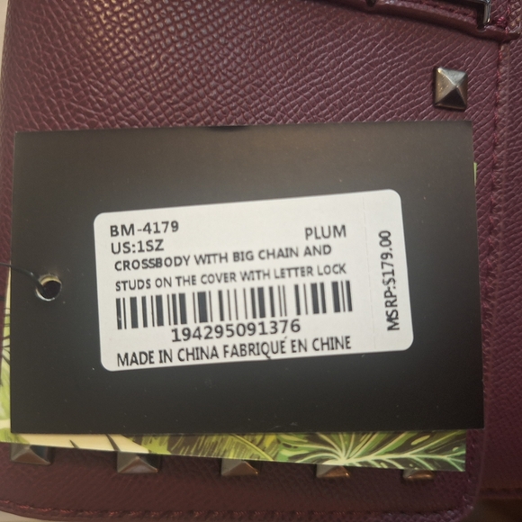 NWT Badgley Mischka Burgundy Leather Women's Bag - Picture 2 of 5